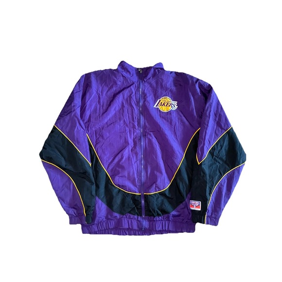 Other - Vtg LA Lakers Zip Up Windbreaker Jacket Men's XL/18 Purple Streetwear Y2K 90s